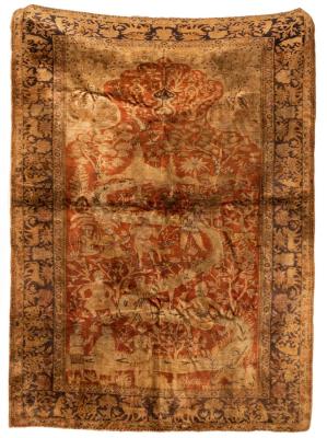 A Hereke silk prayer rug, 166.5cm