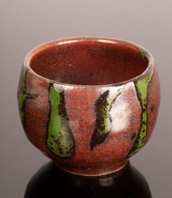 A studio pottery sake cup red 2db386