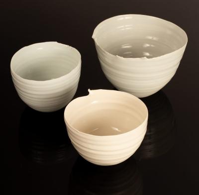 Carina Ciscato (born 1970), three porcelain