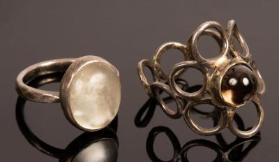 A moonstone ring by John Bartlett,