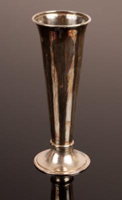An Arts & Crafts silver bud vase,