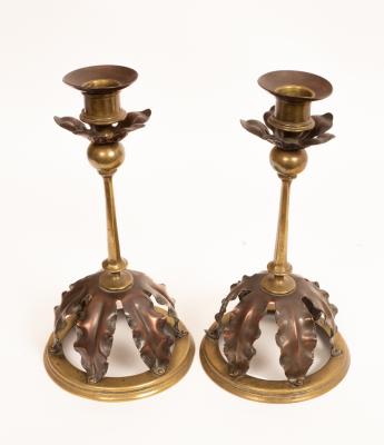 Style of WAS Benson, a pair of copper