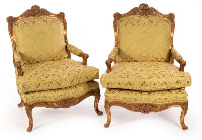A pair of Louis XIV style gilt