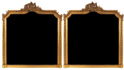 A pair of gilt framed overmantel 2db524