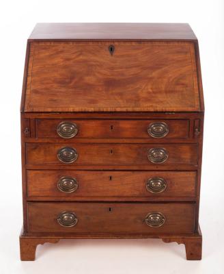 A small George III mahogany bureau,