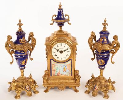 A French style porcelain and gilt