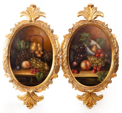 Still Life of Fruit a pair oval oil 2db56d