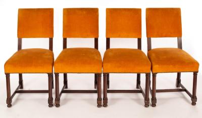 Four upholstered dining chairs