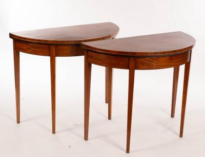 A pair of George III mahogany D-shaped