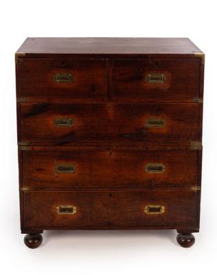 A 19th Century mahogany campaign chest