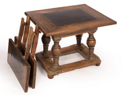 A 17th Century Dutch oak draw leaf dining