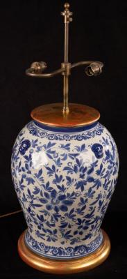 A Chinese style pottery lamp base,