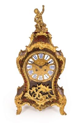 A Boulle type eight-day mantel clock