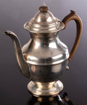 A silver coffee pot, Elkington & Co,