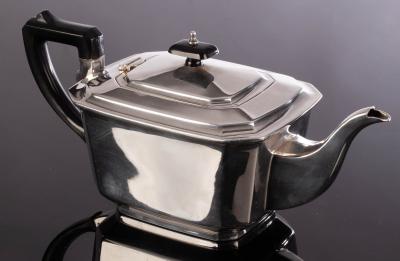 An Art Deco silver teapot, RGH,