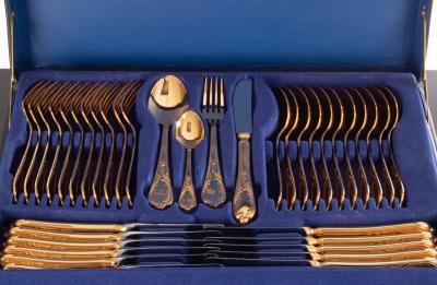 A German gold plated set of flatware  2db748