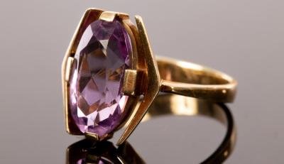 An amethyst cocktail ring, the