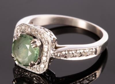 A green sapphire and diamond cluster 2db7cf