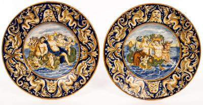 A pair of 19th Century majolica