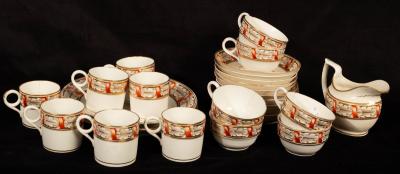 An English part tea service painted