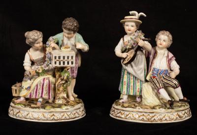 Two Meissen style figure groups  2db825