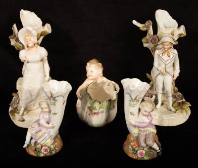 Five Continental figures, various