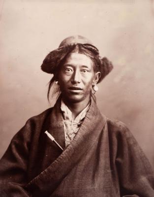 Portrait of a Tibetan Servant/half-length,