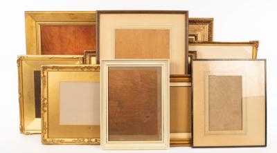 A group of picture frames, various sizes