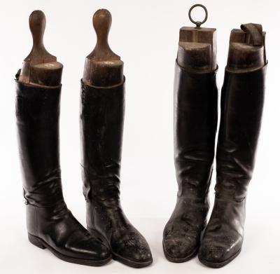 A pair of leather riding boots