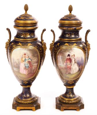 A pair of French gilt metal mounted