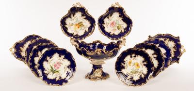 A Coalport botanical dessert service,