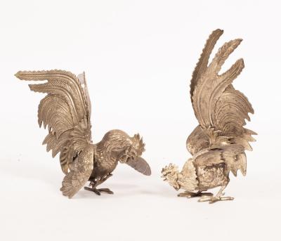 A pair of plated fighting cock 2dba53