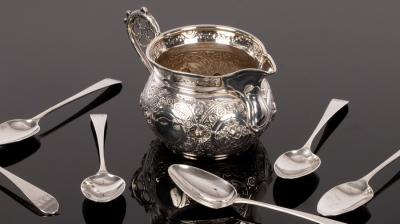 A set six George III silver teaspoons,