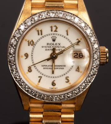 A lady's 18k yellow gold Rolex