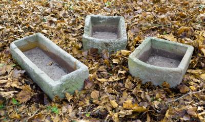 Three stone troughs, the largest
