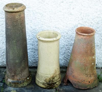 Three various chimney pots, the