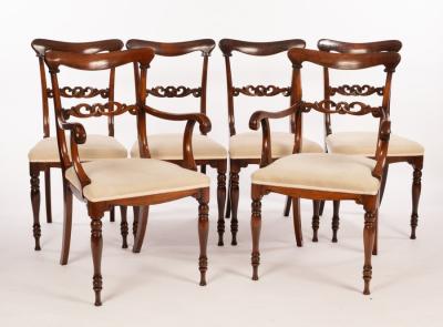 A set of six Edwardian dining chairs