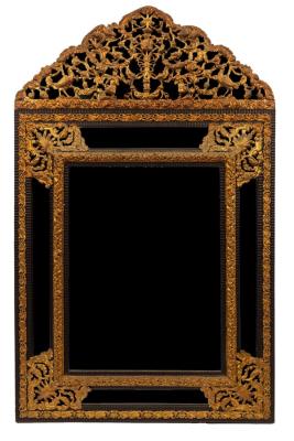 A Venetian wall mirror, the arch-top