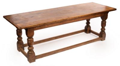 An oak refectory table of 17th
