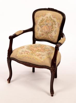 A French style open armchair, with