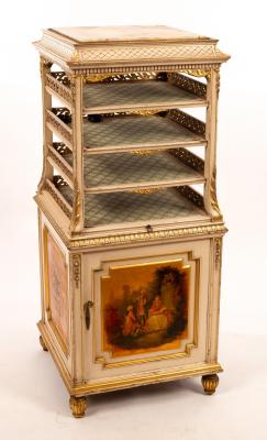 A painted music cabinet, the onyx