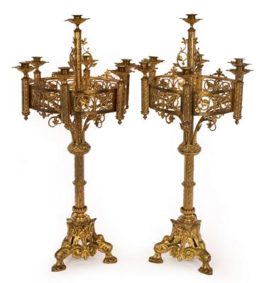 A pair of Gothic Revival style