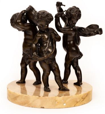 A bronze group of three musical 2dbb66