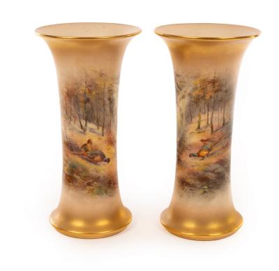 A pair of Royal Worcester waisted