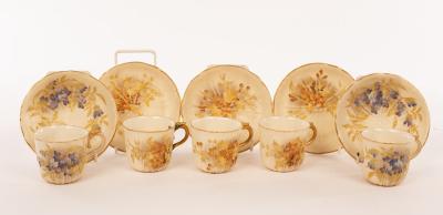 Five Royal Worcester cups and saucers 2dbba8