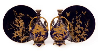 A pair of Royal Worcester pear-shaped
