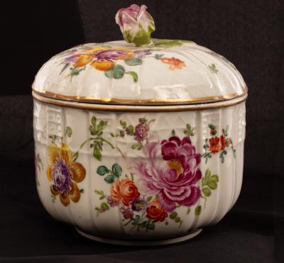 A German porcelain bowl and cover,
