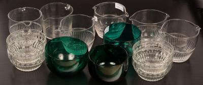 A quantity of glass finger bowls