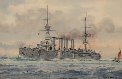 Frank W Wood (1862-1953)/HMS Powerful