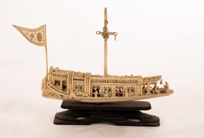 A 19th Century ivory barge celebrating
